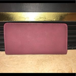 Slim, cranberry wallet